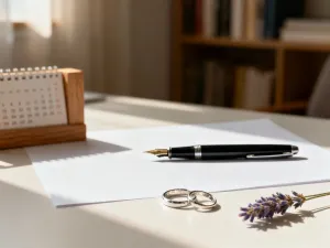 Podpisany dokument umowy leżący na biurku obok pióra i okularów w profesjonalnym biurze.
